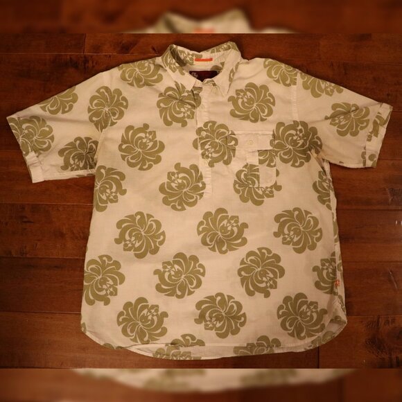 Reyn Spooner Alfred Shaheen Shirt Size Extra Large Men's Hawaiian White Floral - Picture 1 of 5